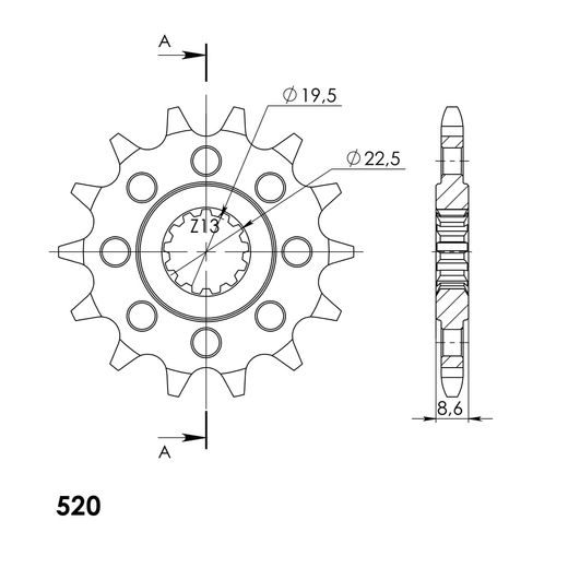 ŘETĚZOVÉ KOLEČKO SUPERSPROX CST-1447:14 14 ZUBŮ, 520