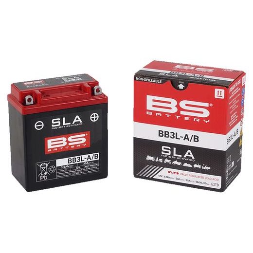 TOVÁRNĚ AKTIVOVANÁ MOTOCYKLOVÁ BATERIE BS-BATTERY BB3L-B (FA) (YB3L-B (FA)) SLA