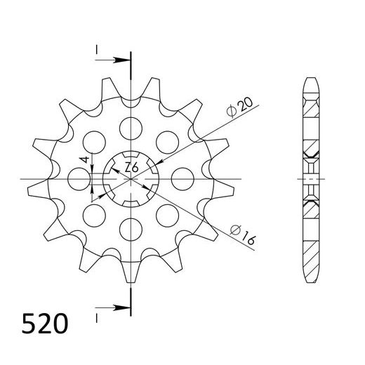 ŘETĚZOVÉ KOLEČKO SUPERSPROX CST-421:13 13 ZUBŮ, 520