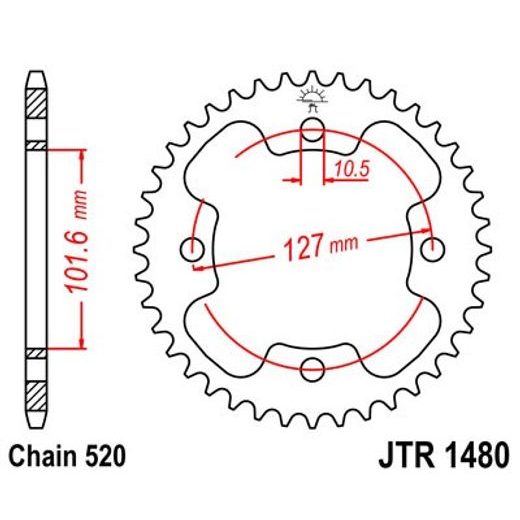 ŘETĚZOVÁ ROZETA JT JTR 1480-38 38 ZUBŮ, 520