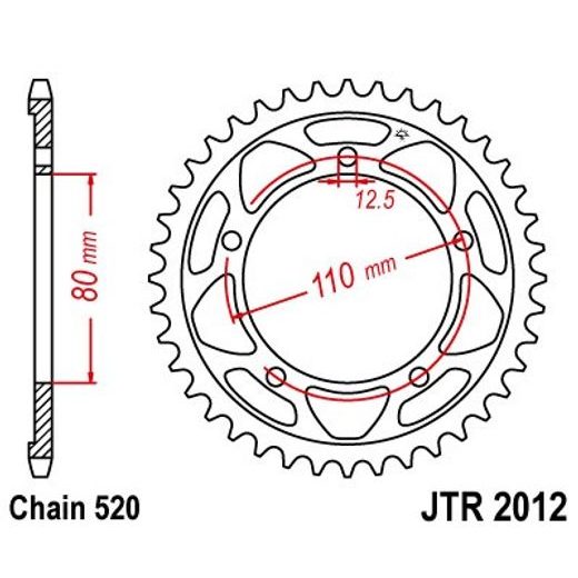 ŘETĚZOVÁ ROZETA JT JTR 2012-42 42 ZUBŮ, 520