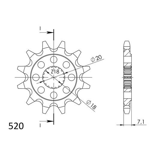 ŘETĚZOVÉ KOLEČKO SUPERSPROX CST-427:11 11 ZUBŮ, 520