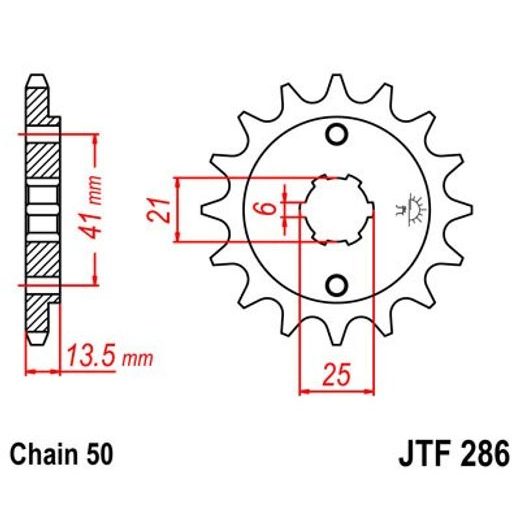 ŘETĚZOVÉ KOLEČKO JT JTF 286-14 14 ZUBŮ, 530