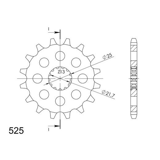 ŘETĚZOVÉ KOLEČKO SUPERSPROX CST-520:17 17 ZUBŮ, 525