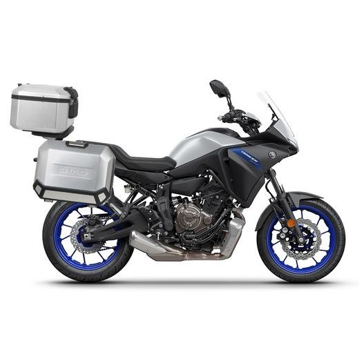 KOMPLETNÍ SADA HLINÍKOVÝCH KUFRŮ SHAD TERRA, 37L TOPCASE 47L/47L BOČNÍ KUFRY, VČETNĚ MONTÁŽNÍ SADY A PLOTNY SHAD YAMAHA MT-07 TRACER / TRACER 700