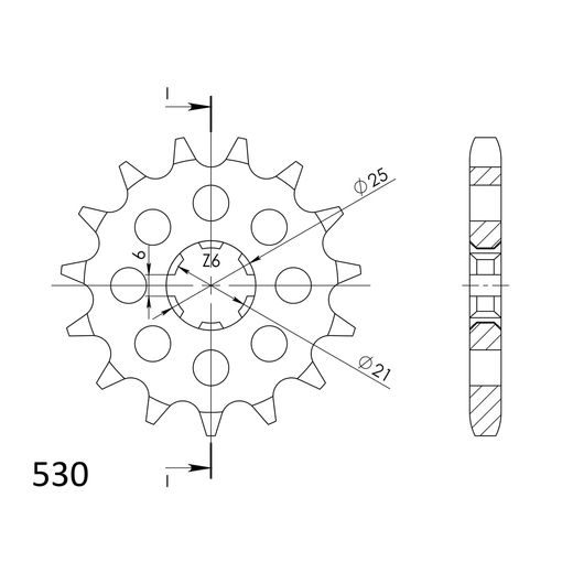 ŘETĚZOVÉ KOLEČKO SUPERSPROX CST-509:15 15 ZUBŮ, 530