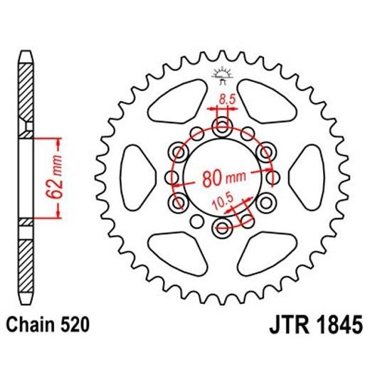 ŘETĚZOVÁ ROZETA JT JTR 1845-37 37 ZUBŮ, 520