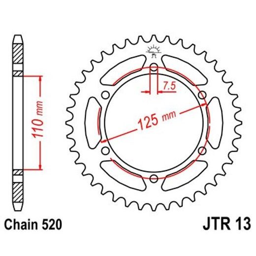 ŘETĚZOVÁ SADA EK - STŘÍBRNÝ ŘETĚZ 520 DEX, X-KROUŽEK, KOLEČKO JT, ROZETA JT PRO CAGIVA C10 125 FRECCIA 1988-1989