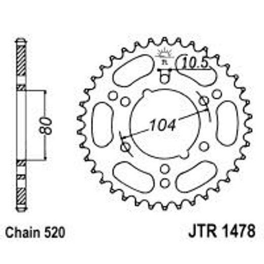 ŘETĚZOVÁ ROZETA JT JTR 1478-36 36 ZUBŮ, 520