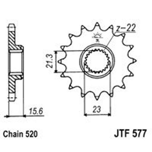 ŘETĚZOVÉ KOLEČKO JT JTF 577-14 14 ZUBŮ, 520