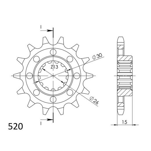 ŘETĚZOVÉ KOLEČKO SUPERSPROX CST-1404:14 14 ZUBŮ, 520