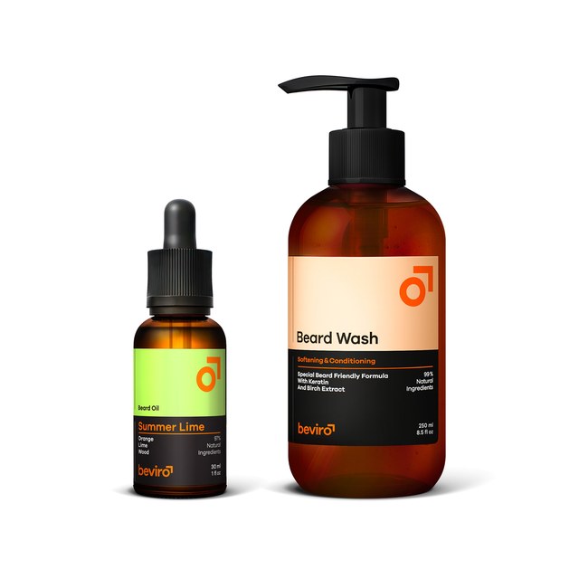 BEVIRO, BEARD OIL & WASH DUO SUMMER LIME - VÝHODNÉ BALENIA