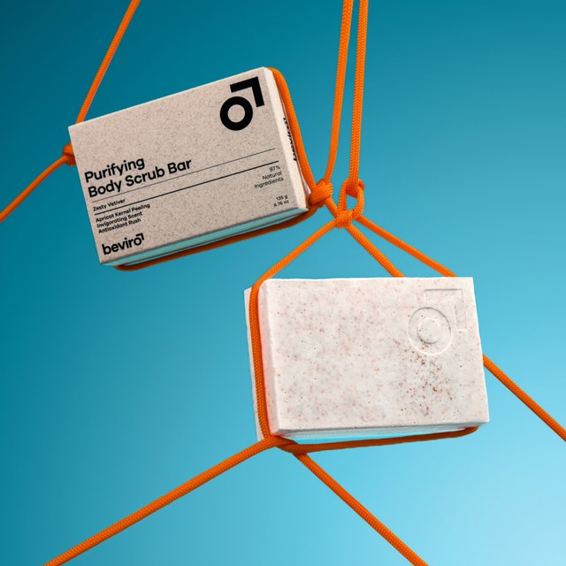 BEVIRO, PURIFYING BODY SCRUB BAR ZESTY VETIVER - E-SHOP