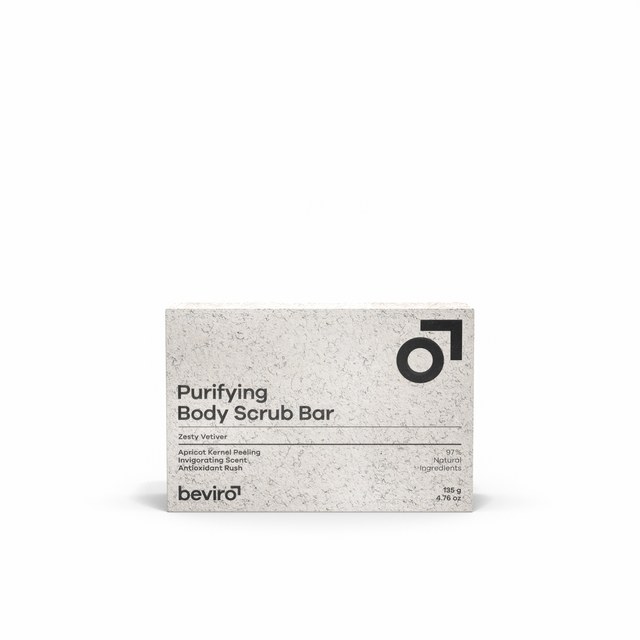BEVIRO, PURIFYING BODY SCRUB BAR ZESTY VETIVER - E-SHOP