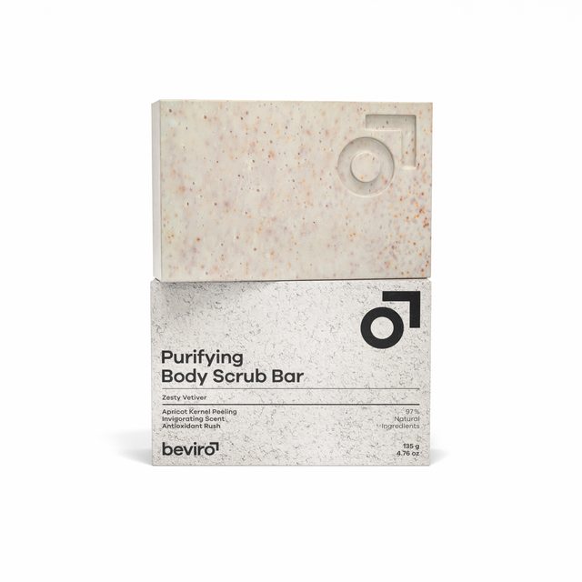 BEVIRO, PURIFYING BODY SCRUB BAR ZESTY VETIVER - SHOP