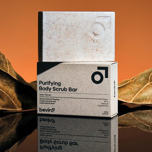 BEVIRO, PURIFYING BODY SCRUB BAR ZESTY VETIVER - SHOP