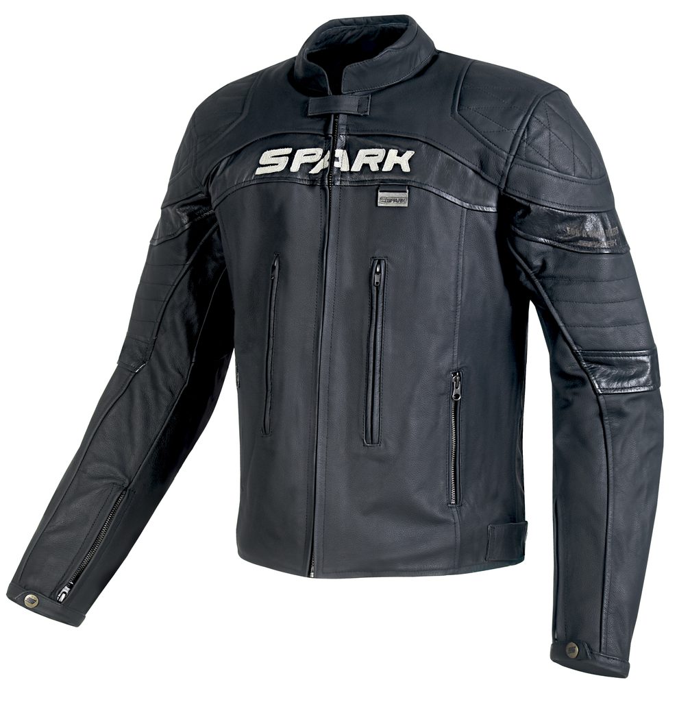 Pánska kožená moto bunda Spark Dark, čierna