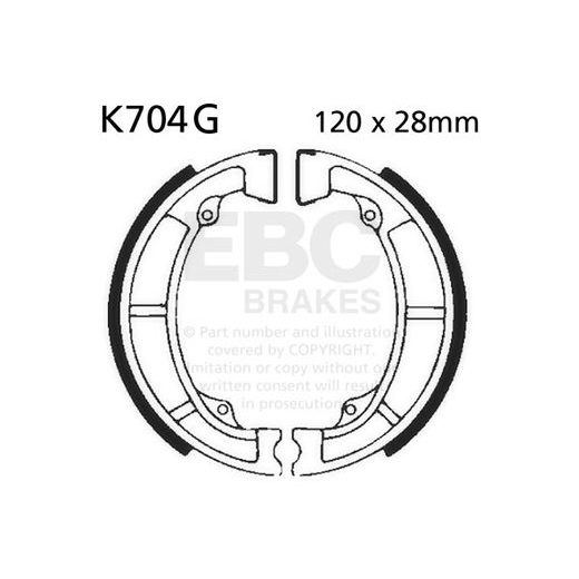 BRZDOVÉ ČEĽUSTE -SADA EBC K704G DRÁŽKOVANÝ VRÁTANE PRUŽÍN