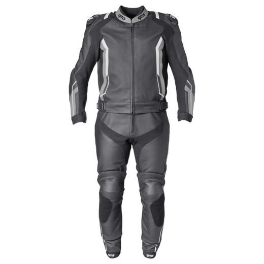 2PCS LEATHER SUIT GMS GR-1 ZG70000 ČIERNO-ŠEDO-BIELA 48H