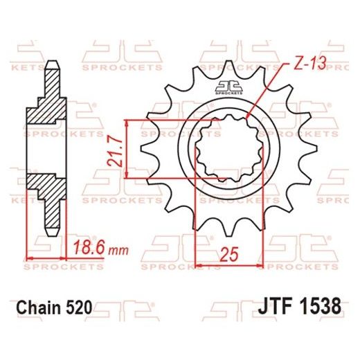 REŤAZOVÉ KOLIEČKO JT JTF 1538-15RB 15T, 520 POGUMOVANÉ