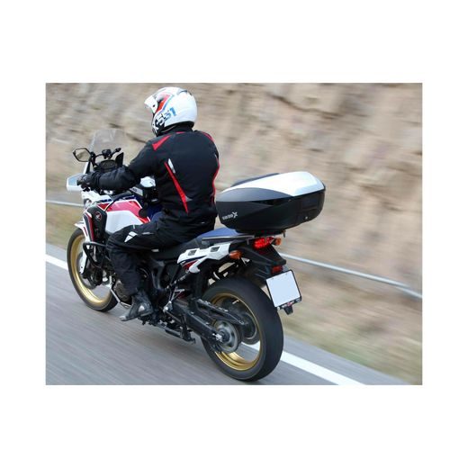 VRCHNÝ KUFOR NA MOTORKU SHAD SH59X D0B59200 ČIERNY S HLINÍKOVÝM KRYTOM (EXPANDABLE CONCEPT) WITH PREMIUM SMART LOCK AND BACKREST