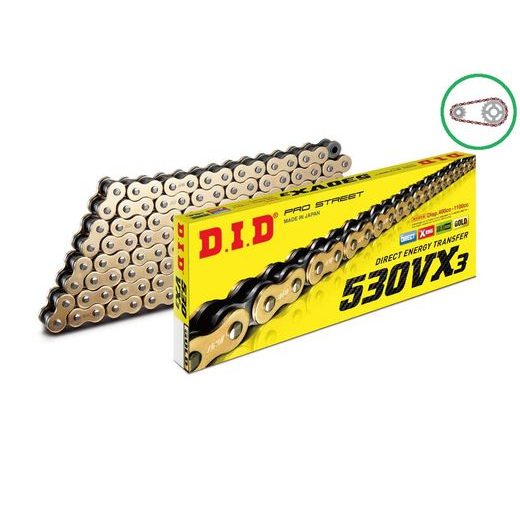 REŤAZOVÁ SADA D.I.D CHAIN - ZLATÝ REŤAZ 530 VX, X-KRÚŽOK, KOLIESKO JT, ROZETA JT PRE HONDA CBR 1000 RR FIREBLADE 2006-2007