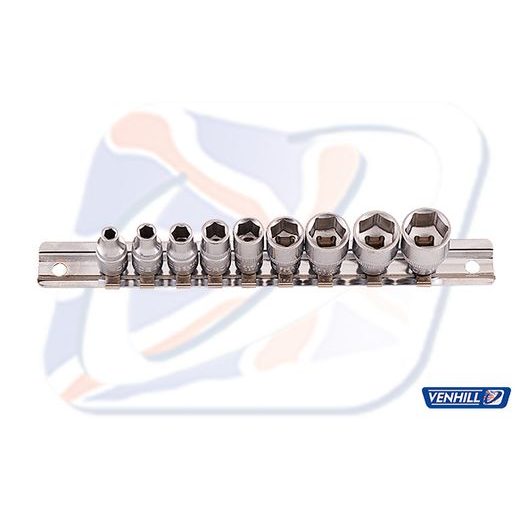 1/4" DRIVE METRIC SOCKET SET VENHILL VT76 9PCS