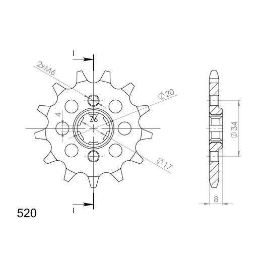 REŤAZOVÁ SADA EK - STRIEBORNÝ REŤAZ 520 SRO, O-KRÚŽOK, KOLIESKO SUPERSPROX, ROZETA JT PRE HONDA CB 250 TWO FIFTY 1992-1998