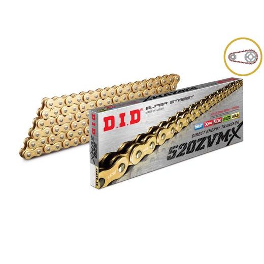REŤAZOVÁ SADA D.I.D CHAIN - ZLATÝ REŤAZ 520 ZVM-X, X-KRÚŽOK, KOLIESKO SUPERSPROX, ROZETA JT PRE CFMOTO 800 MT TOURING 2022-2023