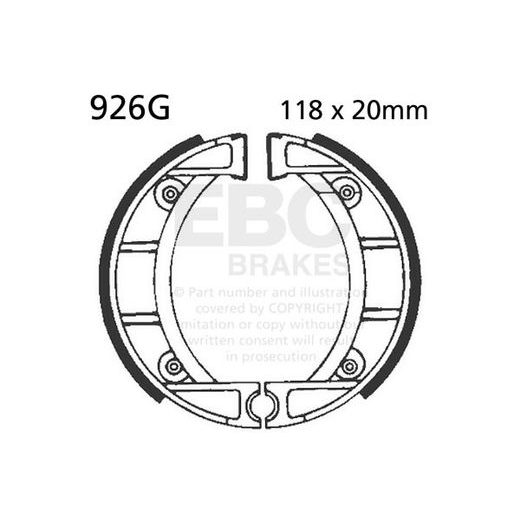 BRZDOVÉ ČEĽUSTE -SADA EBC 926G DRÁŽKOVANÝ