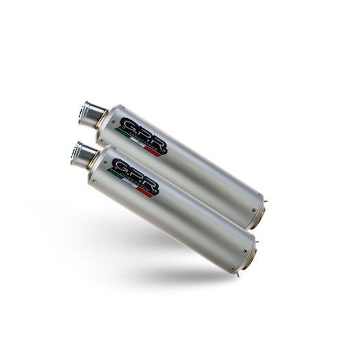 DVOJITÁ KONCOVKA VÝFUKU SLIP - ON GPR INOX ROUND D.60.IT BRUSHED STAINLESS STEEL