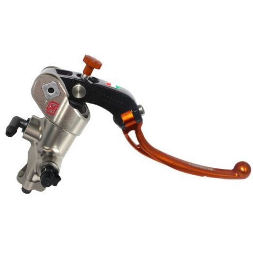 RADIAL BRAKE MASTER CYLINDER ACCOSSATO PC008 PRS 19X17-18-19 WITH FOLDING LEVER, ORANGE