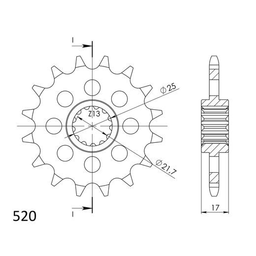 REŤAZOVÉ KOLIEČKO SUPERSPROX CST-1381:17 17T, 520