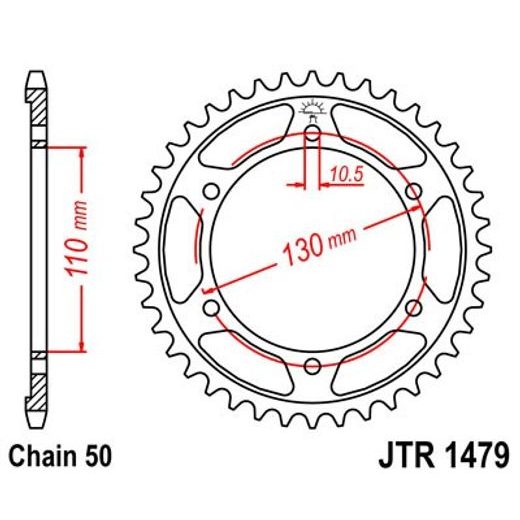 REŤAZOVÁ ROZETA JT JTR 1479-47 47T, 530