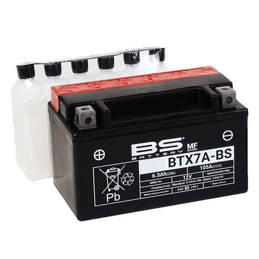 BEZÚDRŽBOVÝ MOTOCYKLOVÝ AKUMULÁTOR BS-BATTERY BTX7A-BS (YTX7A-BS)