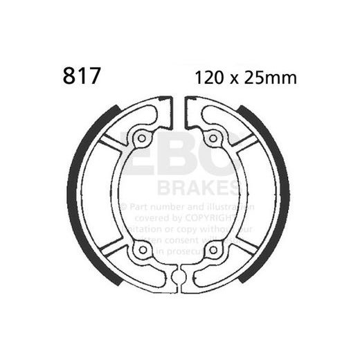 BRZDOVÉ ČEĽUSTE -SADA EBC 817 VRÁTANE PRUŽÍN