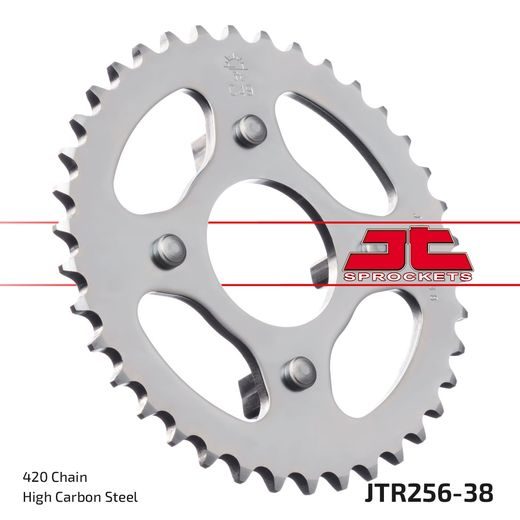 REŤAZOVÁ SADA EK - STRIEBORNÝ REŤAZ 420 DEH, NETESNENÝ, KOLIESKO JT, ROZETA JT PRE HONDA ST 50 DAX 1990