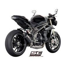 VÝFUKOVÝ SYSTÉM SC PROJECT PRO TRIUMPH - SPEED TRIPLE 1050 (2016 - 2017) - S - R - OVAL MUFFLER, LOW POSITION, CARBON FIBER, WITH CARBON FIBER END CAP