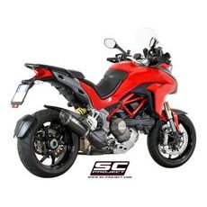 VÝFUKOVÝ SYSTÉM SC PROJECT PRO DUCATI - MULTISTRADA 1200 (2015 - 2017) - S - OVAL MUFFLER, BLACK BRUSHED STAINLESS STEEL, WITH CARBON FIBER END CAP