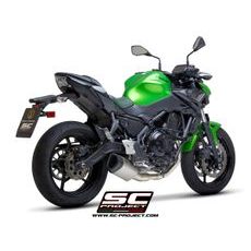 VÝFUKOVÝ SYSTÉM SC PROJECT PRO KAWASAKI - Z 650 (2021-2022) - FULL EXHAUST SYSTEM 2-1, WITH SC1-R GT MUFFLER, TITANIUM, WITH CARBON FIBER END CAP