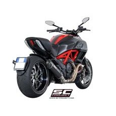VÝFUKOVÝ SYSTÉM SC PROJECT PRO DUCATI - DIAVEL (2011 - 2017) - OVAL MUFFLER, TITANIUM, WITH CARBON FIBER END CAP