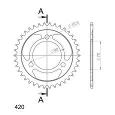 ŘETĚZOVÁ ROZETA SUPERSPROX RFE-239:38-BLK ČERNÝ 38 ZUBŮ, 420