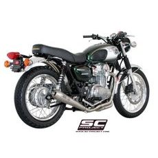 VÝFUKOVÝ SYSTÉM SC PROJECT PRO KAWASAKI - W800 (2010 - 2017) - FULL EXHAUST SYSTEM 2-1, WITH CONICO RACER MUFFLER, BRUSHED STAINLESS STEEL