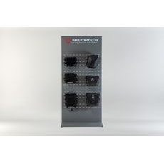 SW MOTECH SALES DISPLAY WALL WITH MOUNTING SUBJECT: SLC SIDE CARRIER PRODUCTS ACCESSORIES.