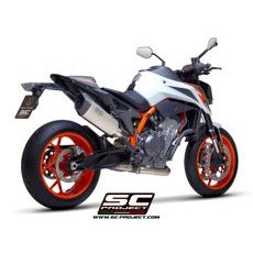 VÝFUKOVÝ SYSTÉM SC PROJECT PRO KTM - 890 DUKE (2020-2022) - EURO 5 - SC1-R MUFFLER, TITANIUM, WITH CARBON FIBER END CAP