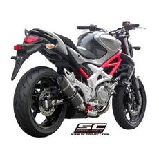VÝFUKOVÝ SYSTÉM SC PROJECT PRO SUZUKI - GLADIUS 650 (2009 - 2015) - OVAL MUFFLER, CARBON FIBER, WITH CARBON FIBER END CAP