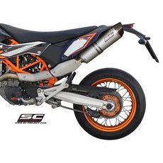 VÝFUKOVÝ SYSTÉM SC PROJECT PRO KTM - 690 SMC (2012 - 2016) - R - OVAL MUFFLER, TITANIUM, WITH CARBON FIBER END CAP