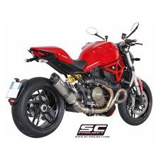 VÝFUKOVÝ SYSTÉM SC PROJECT PRO DUCATI - MONSTER 1200 (2014 - 2016) - S - OVAL MUFFLER, TITANIUM, WITH CARBON FIBER END CAP