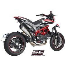 VÝFUKOVÝ SYSTÉM SC PROJECT PRO DUCATI - HYPERMOTARD - FULL EXHAUST SYSTEM 2-1, WITH CONIC MUFFLER, HIGH POSITION, TITANIUM, WITH CARBON FIBER END CAP