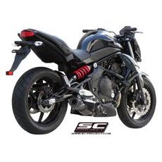 VÝFUKOVÝ SYSTÉM SC PROJECT PRO KAWASAKI - ER6N - ER6F (2005 - 2011) - OVAL MUFFLER, TITANIUM, WITH CARBON FIBER END CAP